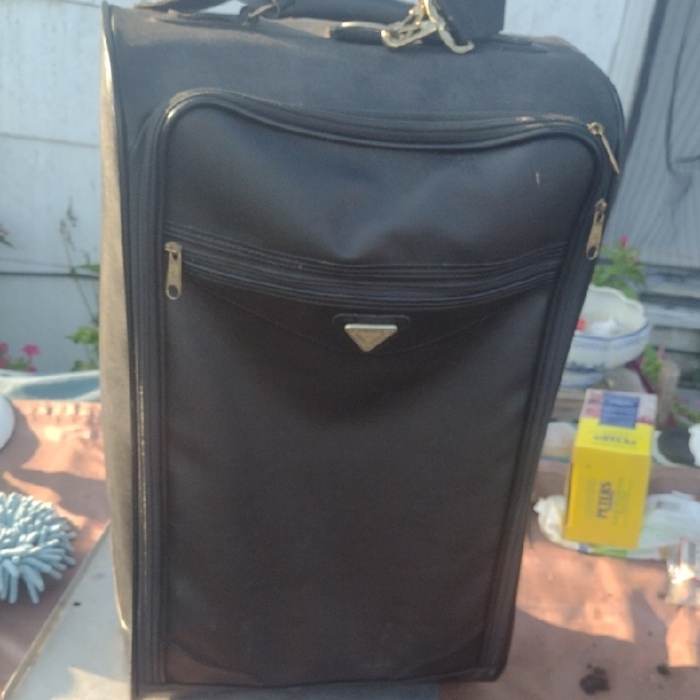 Black Suitcase with Wheels & Telescopic Handle